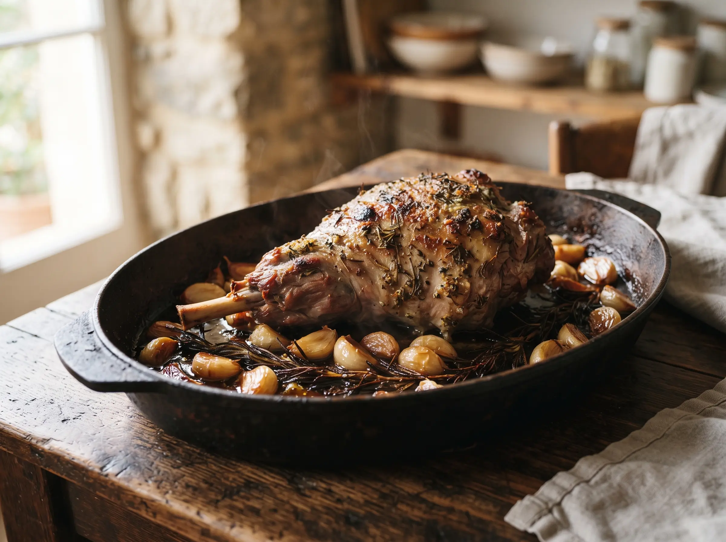 Gigot d'agneau rôti