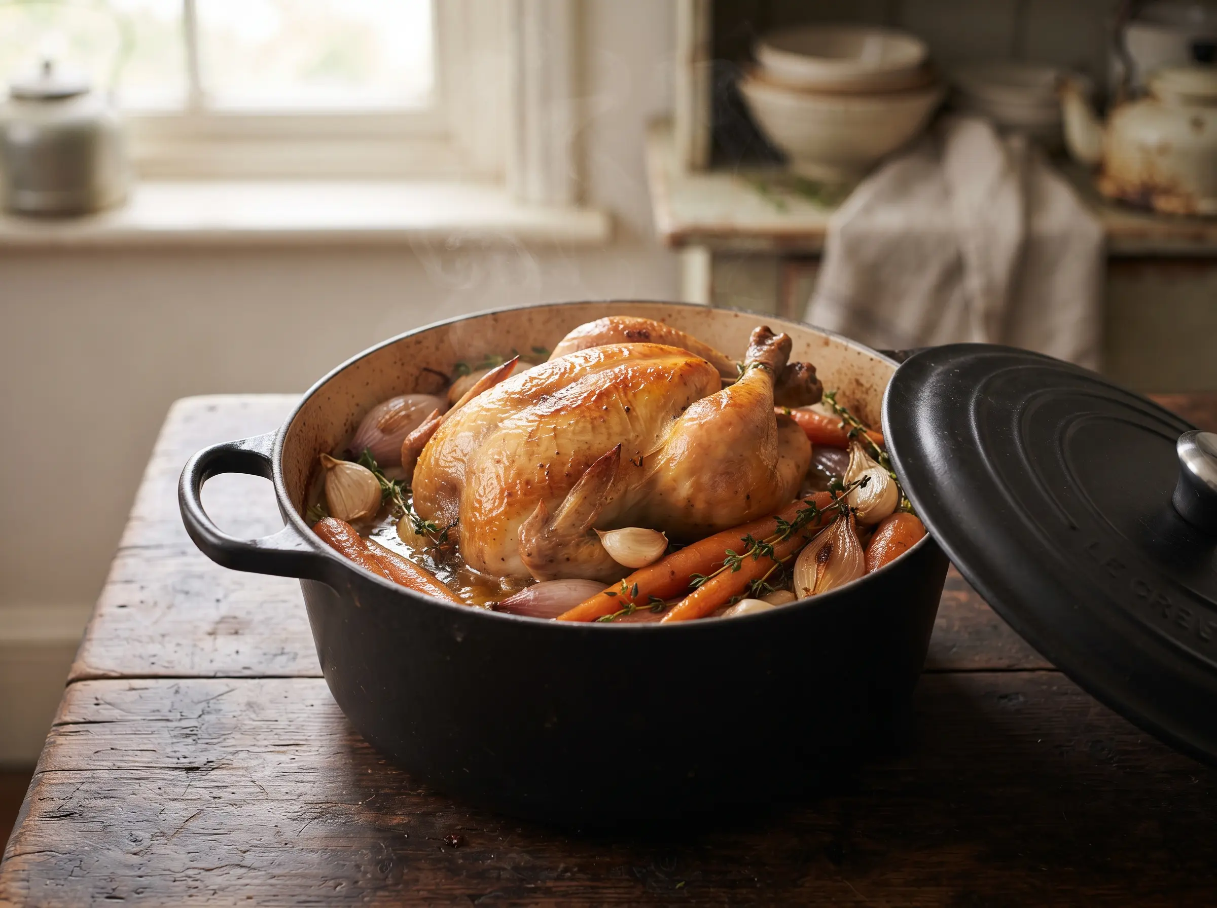 Poulet à la cocotte (en fonte)
